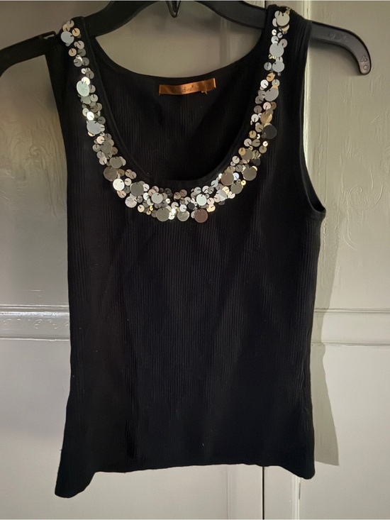 Belldini Tops - Belldini Black Tank Top with Silver Sequin Neckline
